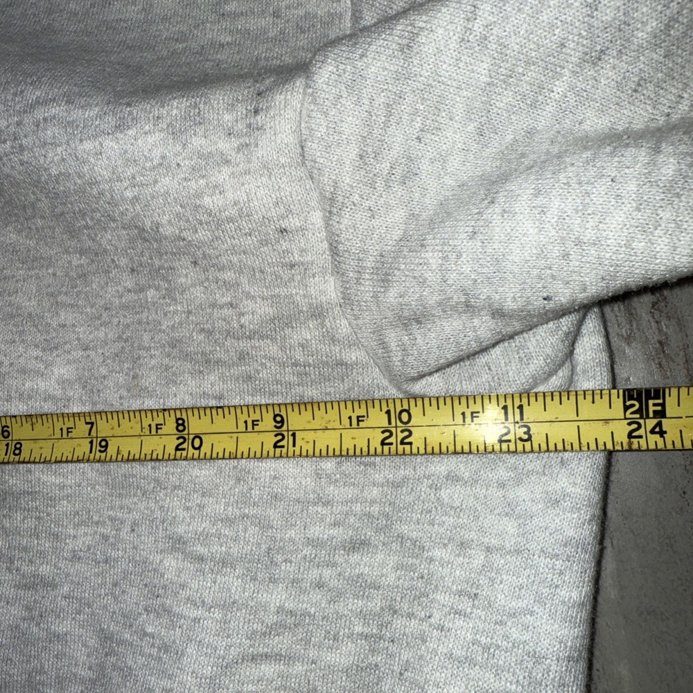 Vintage Jerzees Cardigan Sweatshirt Gray W Quilt Scarf Cape Cottage Grandma USA - Picture 11 of 13